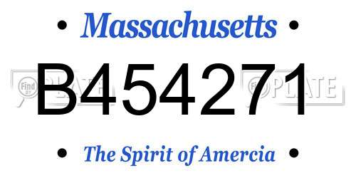B454271 Massachusetts License Plate