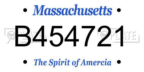 B454721 Massachusetts License Plate