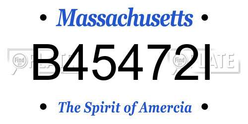 B45472I Massachusetts License Plate