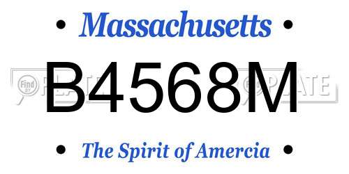 B4568M Massachusetts License Plate