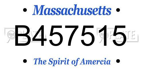 B457515 Massachusetts License Plate