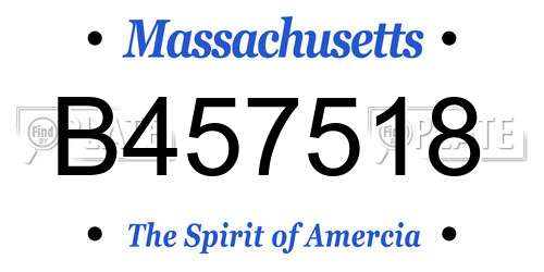 B457518 Massachusetts License Plate