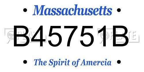 B45751B Massachusetts License Plate