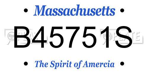 B45751S Massachusetts License Plate