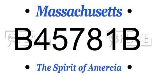 B45781B Massachusetts License Plate