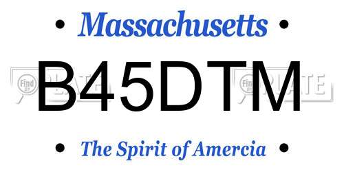 B45DTM Massachusetts License Plate