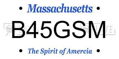 B45GSM Massachusetts License Plate