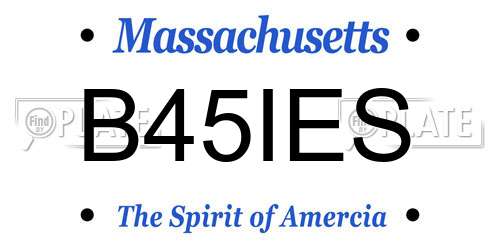 B45IES Massachusetts License Plate