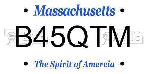B45QTM Massachusetts License Plate