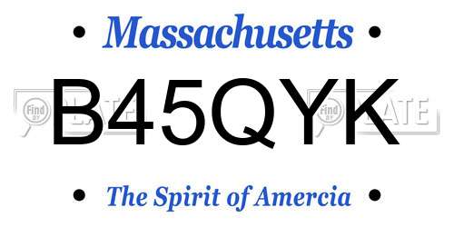 B45QYK Massachusetts License Plate