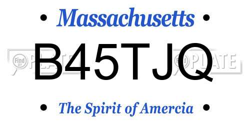 B45TJQ Massachusetts License Plate