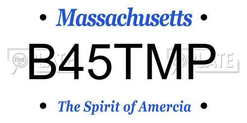 B45TMP Massachusetts License Plate