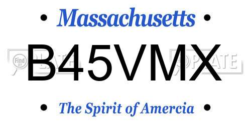 B45VMX Massachusetts License Plate