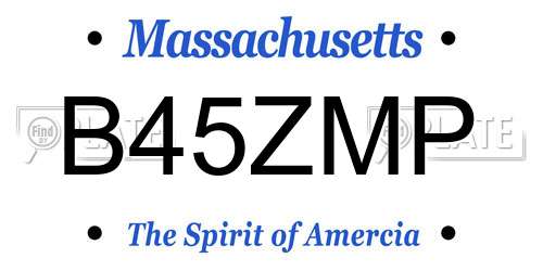 B45ZMP Massachusetts License Plate
