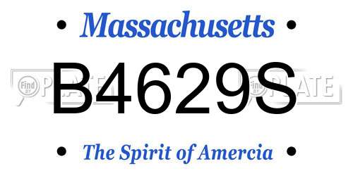 B4629S Massachusetts License Plate