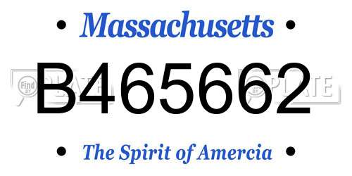 B465662 Massachusetts License Plate