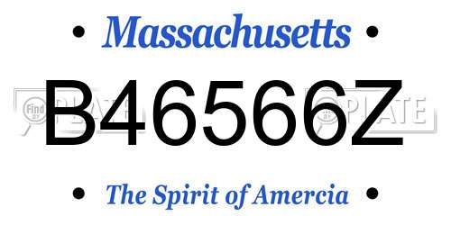 B46566Z Massachusetts License Plate