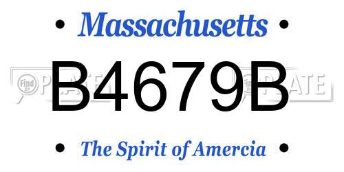 B4679B Massachusetts License Plate