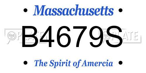 B4679S Massachusetts License Plate