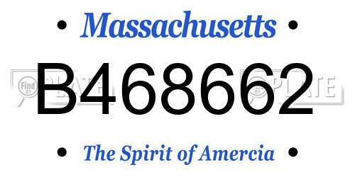 B468662 Massachusetts License Plate