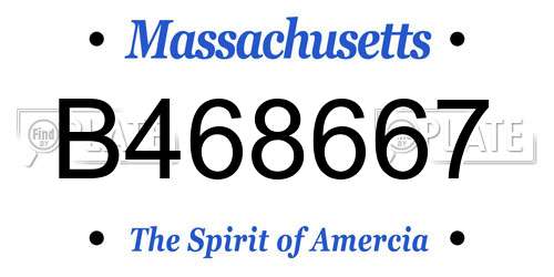 B468667 Massachusetts License Plate