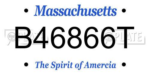 B46866T Massachusetts License Plate