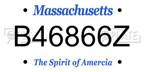 B46866Z Massachusetts License Plate