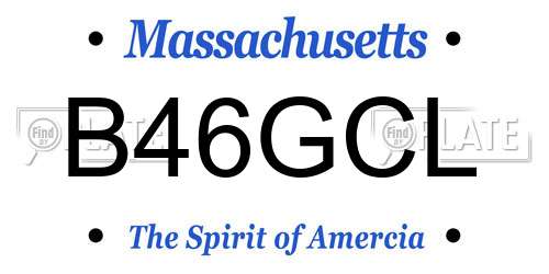 B46GCL Massachusetts License Plate