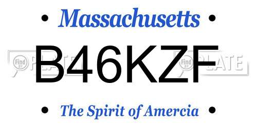 B46KZF Massachusetts License Plate