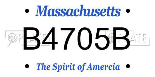 B4705B Massachusetts License Plate