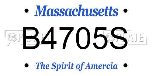 B4705S Massachusetts License Plate
