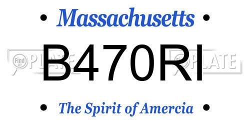 B470RI Massachusetts License Plate