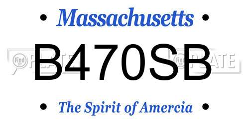 B470SB Massachusetts License Plate