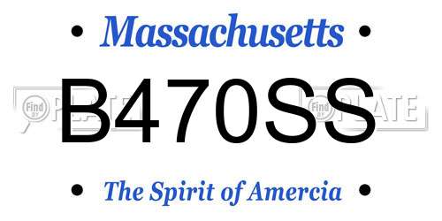 B470SS Massachusetts License Plate