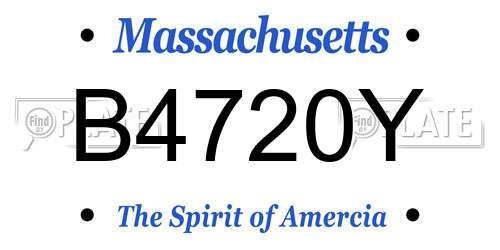 B4720Y Massachusetts License Plate