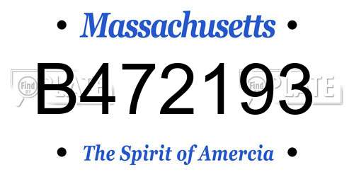 B472193 Massachusetts License Plate