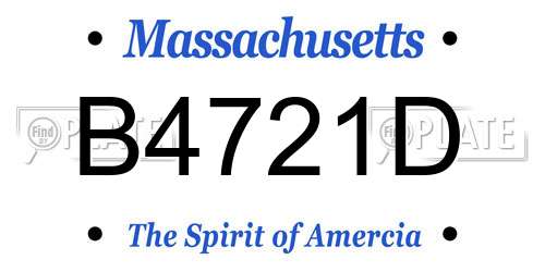 B4721D Massachusetts License Plate