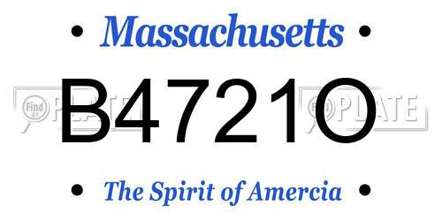 B4721O Massachusetts License Plate