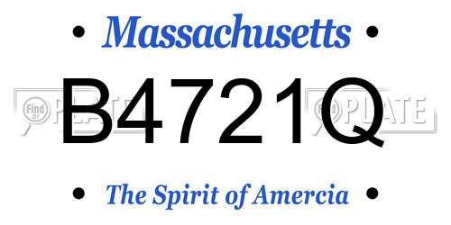 B4721Q Massachusetts License Plate