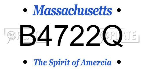 B4722Q Massachusetts License Plate