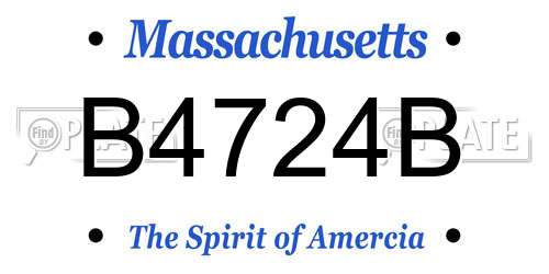 B4724B Massachusetts License Plate