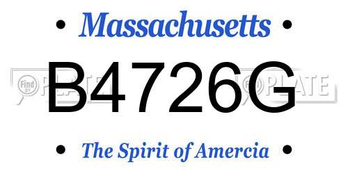 B4726G Massachusetts License Plate