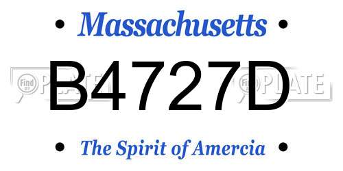 B4727D Massachusetts License Plate
