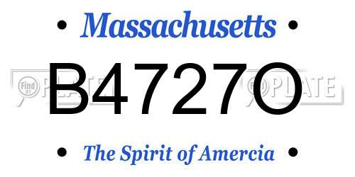 B4727O Massachusetts License Plate