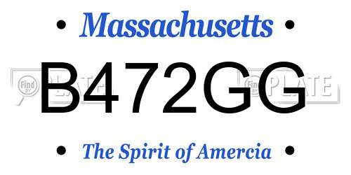 B472GG Massachusetts License Plate