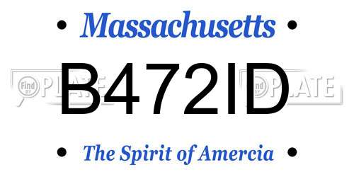 B472ID Massachusetts License Plate