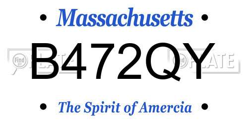 B472QY Massachusetts License Plate