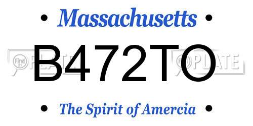 B472TO Massachusetts License Plate