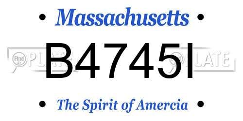 B4745I Massachusetts License Plate