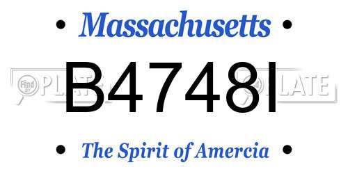 B4748I Massachusetts License Plate